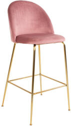 House Nordic Lausanne bárszék, bársony, rose, rézhatású lábak (1001260) - geminiduo