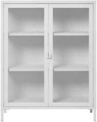 House Nordic Brisbane vitrin, 2 üvegajtó, acél, fehér 80x40x101 cm (3001049) - geminiduo