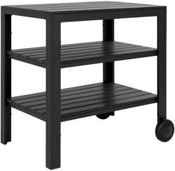 House Nordic Taormina zsúrkocsi, aluminium-fahatású, fekete, 3 polc (7401000) - geminiduo