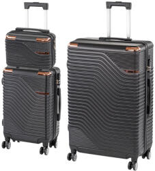 Leziter TraveLux Urban XIX gurulós bőrönd szett fekete (LTRUBS-XIX-BL) - geminiduo