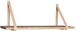 House Nordic Forno polc, natúr fa polc, barna bőr pántok 80x20 cm (4292000)