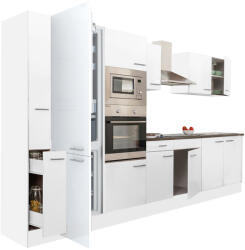 Leziter Yorki 360 konyhabútor fehér korpusz, selyemfényű fehér fronttal alulfagyasztós hűtős szekrénnyel (L360FHFH-AF) - geminiduo