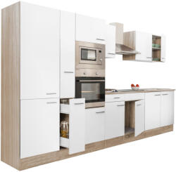 Leziter Yorki 360 konyhabútor sonoma tölgy korpusz, selyemfényű fehér fronttal polcos szekrénnyel (L360STFH-PSZ)