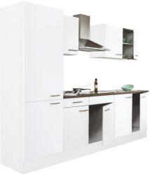 Leziter Yorki 270 konyhabútor fehér korpusz, selyemfényű fehér fronttal polcos szekrénnyel (L270FHFH-PSZ) - geminiduo