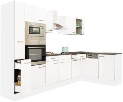 Leziter Yorki 310 sarok konyhabútor fehér korpusz, selyemfényű fehér fronttal (LS310FHFH) - geminiduo