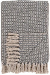 House Nordic Cort takaró, pamut, sötétszürke-fehér, C mintával 130x160 cm (3961004) - geminiduo