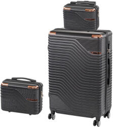 Leziter TraveLux Urban XIV gurulós bőrönd szett fekete (LTRUBS-XIV-BL) - geminiduo