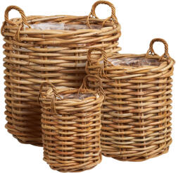 House Nordic Burton kosarak, kubu rattan, natúr 3db (4401061) - geminiduo