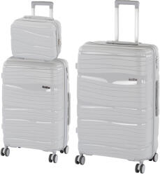 Leziter TraveLux Voyager X gurulós bőrönd szett szürke (LTRVBS-X-GR) - geminiduo