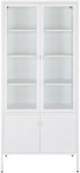 House Nordic Brisbane vitrin, 4 üvegajtó, acél, fehér 80x35x180 cm (3001058) - geminiduo
