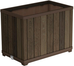 Keter Deco tégla alakú magasítótt műanyag virágláda 100 L dió (261035) - geminiduo