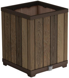 Keter Deco szögletes magasított műanyag virágláda 74 L dió (261033) - geminiduo