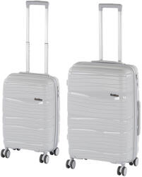 Leziter TraveLux Voyager V gurulós bőrönd szett szürke (LTRVBS-V-GR) - geminiduo