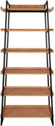 House Nordic Sakai könyvespolc, kőris furnér, fekete acél váz, 6 polc 80x35x185 cm (3001305) - geminiduo