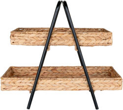 House Nordic Alfaro fonott tálca fekete fém lábbal, vízi jácint, 42x23x43, 5 cm (4601036)