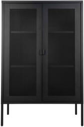 House Nordic Melbourne vitrin, fekete fém, 2 hálós ajtó, 80x40x120 cm (3001080) - geminiduo