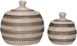 House Nordic Ipoh kosarak, tengeri fű, natúr/fehér/fekete, 2db (4401550) - homelux