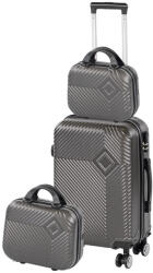 Leziter TraveLux Pro XII gurulós bőrönd szett szürke (LTRPBS-XII-GR) - homelux
