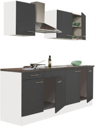 Leziter Yorki 210 konyhabútor fehér korpusz, selyemfényű antracit fronttal (L210FHAN) - homelux