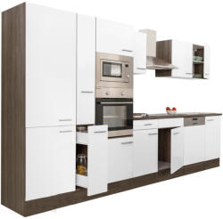 Leziter Yorki 370 konyhabútor yorki tölgy korpusz, selyemfényű fehér fronttal polcos szekrénnyel (L370YFH-PSZ) - homelux