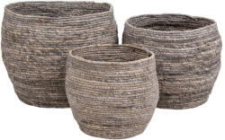 House Nordic Tivoli kosarak, kukoricalevél, szürke, 3 db (4401140) - homelux