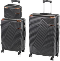 Leziter TraveLux Urban XX gurulós bőrönd szett fekete (LTRUBS-XX-BL)