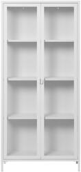 House Nordic Brisbane vitrin, 2 üvegajtó, acél, fehér 80x35x175 cm (3001041) - homelux