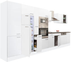 Leziter Yorki 430 konyhabútor fehér korpusz, selyemfényű fehér fronttal felülfagyasztós hűtős szekrénnyel (L430FHFH-FF) - homelux