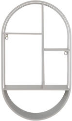 House Nordic Feira fali polc, ovális, acél, hűvös szürke 35x15x60 cm (4201055) - homelux