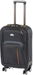 Leziter TraveLux light kabinbőrönd puha levehető kerékkel 55x40x20 cm fekete (608-BL20) - homelux