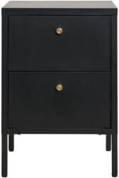 House Nordic Dalby fiókos szekrény, 2 fiók, acél, fekete 40x40x59, 5 cm (3003020) - homelux