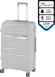 Leziter TraveLux Voyager nagy bőrönd keményfedeles 76x50x29 cm szürke (PP200-GR-28) - homelux