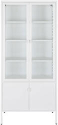 House Nordic Brisbane vitrin, 4 üvegajtó, acél, fehér 80x35x180 cm (3001058) - homelux