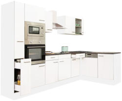 Leziter Yorki 310 sarok konyhabútor fehér korpusz, selyemfényű fehér fronttal (LS310FHFH) - homelux