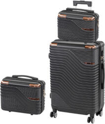 Leziter TraveLux Urban XIII gurulós bőrönd szett fekete (LTRUBS-XIII-BL)