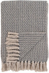 House Nordic Cort takaró, pamut, sötétszürke-fehér, C mintával 130x160 cm (3961004) - homelux