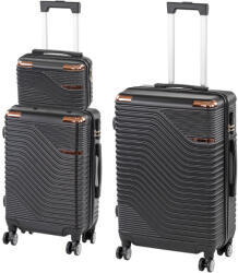 Leziter TraveLux Urban XV gurulós bőrönd szett fekete (LTRUBS-XV-BL)