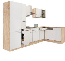 Leziter Yorki 310 sarok konyhabútor sonoma tölgy korpusz, selyemfényű fehér fronttal polcos szekrénnyel (LS310STFH-PSZ) - homelux