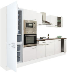 Leziter Yorki 330 konyhabútor fehér korpusz, selyemfényű fehér fronttal alulfagyasztós hűtős szekrénnyel (L330FHFH-AF) - homelux