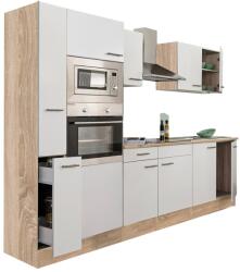 Leziter Yorki 300 konyhabútor sonoma tölgy korpusz, selyemfényű fehér fronttal (L300STFH) - homelux