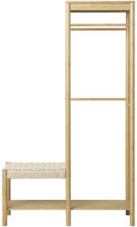 House Nordic Amber ruhatartó állvány fonott ülőkével, bambusz, natúr (3604053)