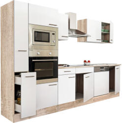 Leziter Yorki 310 konyhabútor sonoma tölgy korpusz, selyemfényű fehér fronttal (L310STFH) - homelux