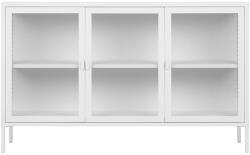 House Nordic Brisbane vitrines komód, 3 ajtó, acél, fehér 140x40x85 cm (3001051) - homelux