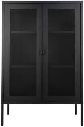 House Nordic Melbourne vitrin, fekete fém, 2 hálós ajtó, 80x40x120 cm (3001080) - homelux