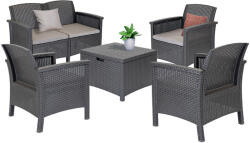 Leziter Venus II Big 5 személyes kerti bútor garnitúra grafit (LBIVENGR4_LBIVSZ-GRA) - homelux