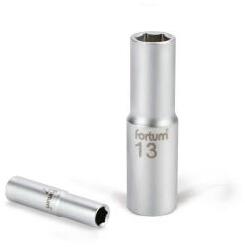 Fortum dugófej, hosszított, 1/4" 12mm, 61CrV5, mattkróm, 50mm hosszú (4701525)