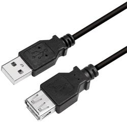 LogiLink CU0010B USB 2.0 kábel, USB-A/M - USB-A/F, fekete, 2 m (CU0010B)
