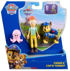 PAW Patrol Patrula Catelusilor Set 3 Figurine Chase Si Capitanul Turbot Figurina