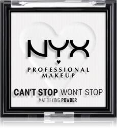 NYX Professional Makeup Can't Stop Won't Stop Mattifying Powder mattító púder árnyalat 11 Bright Translucent 6 g