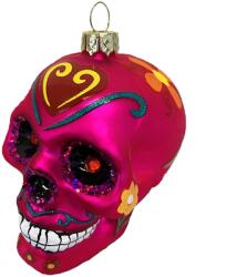 LAALU Dísz koponya dekorációval rózsaszín 9 cm (LAU-1417)
